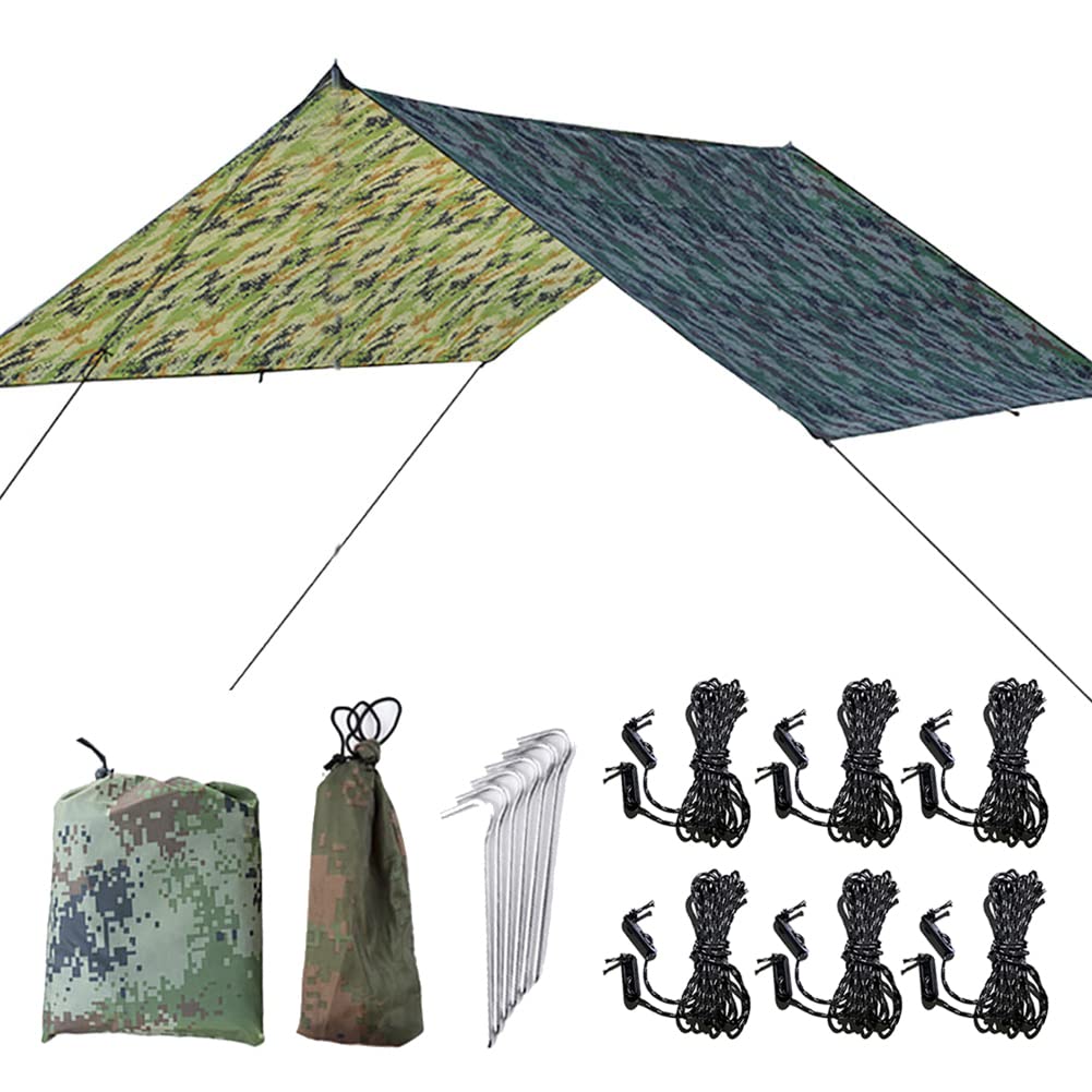 Telo antipioggia per amaca da campeggio | Teli per tenda da campeggio leggeri - Telo antipioggia per amaca da campeggio - Attrezzatura da campeggio Must Haves W/Easy Set Up Picchetti per tenda inclusi