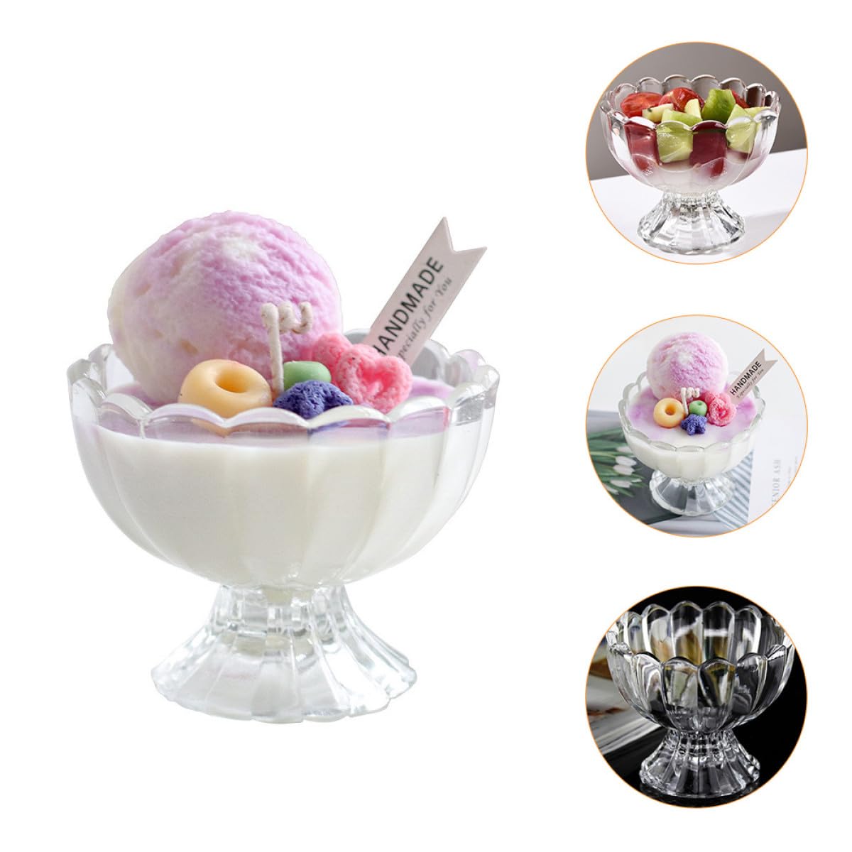 Coppa Gelato in Vetro 100ml, Set 6 Pezzi per Dessert | Vetro Trasparente, Struttura Monopezzo Riutilizzabile, Superficie Liscia Facile da Pulire
