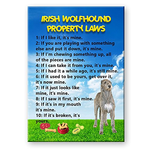 Irish Wolfhound Property Laws Fridge Magnet Funny