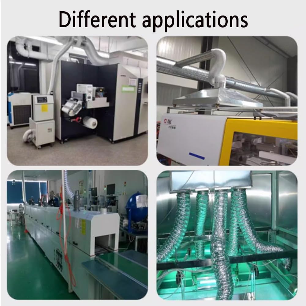 GRRICEPL Triple Tear-Resistant Nylon Fabric Ducting, Internal Structural Carbon Steel Wire, Dryer Vent Hose 4 Layer Protection, 180° Bendable and Stretchable(Diameter-50 mm)