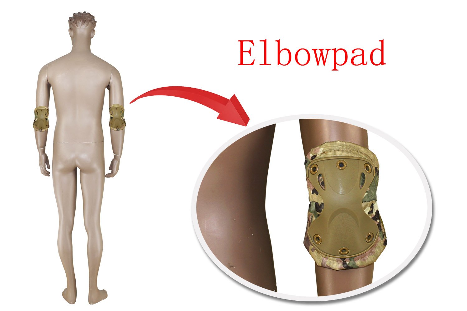Tactical Sport Kneepad Elbow Set Outdoor Multi Color Safety Gear for Military Airsoft Hunting
