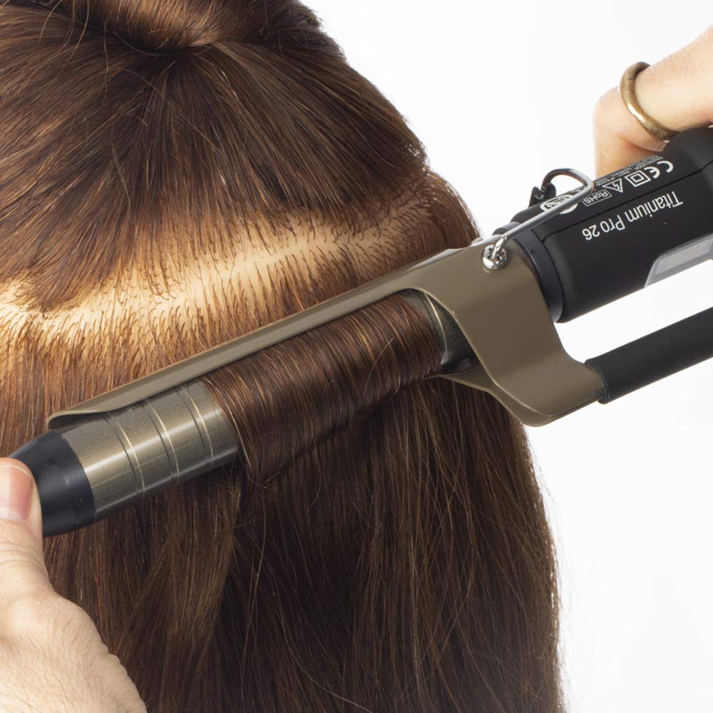 Upgrade - Fer à friser avec pince TitaniumPro 38 mm - Fer à friser professionnel serré pour cheveux bouclés