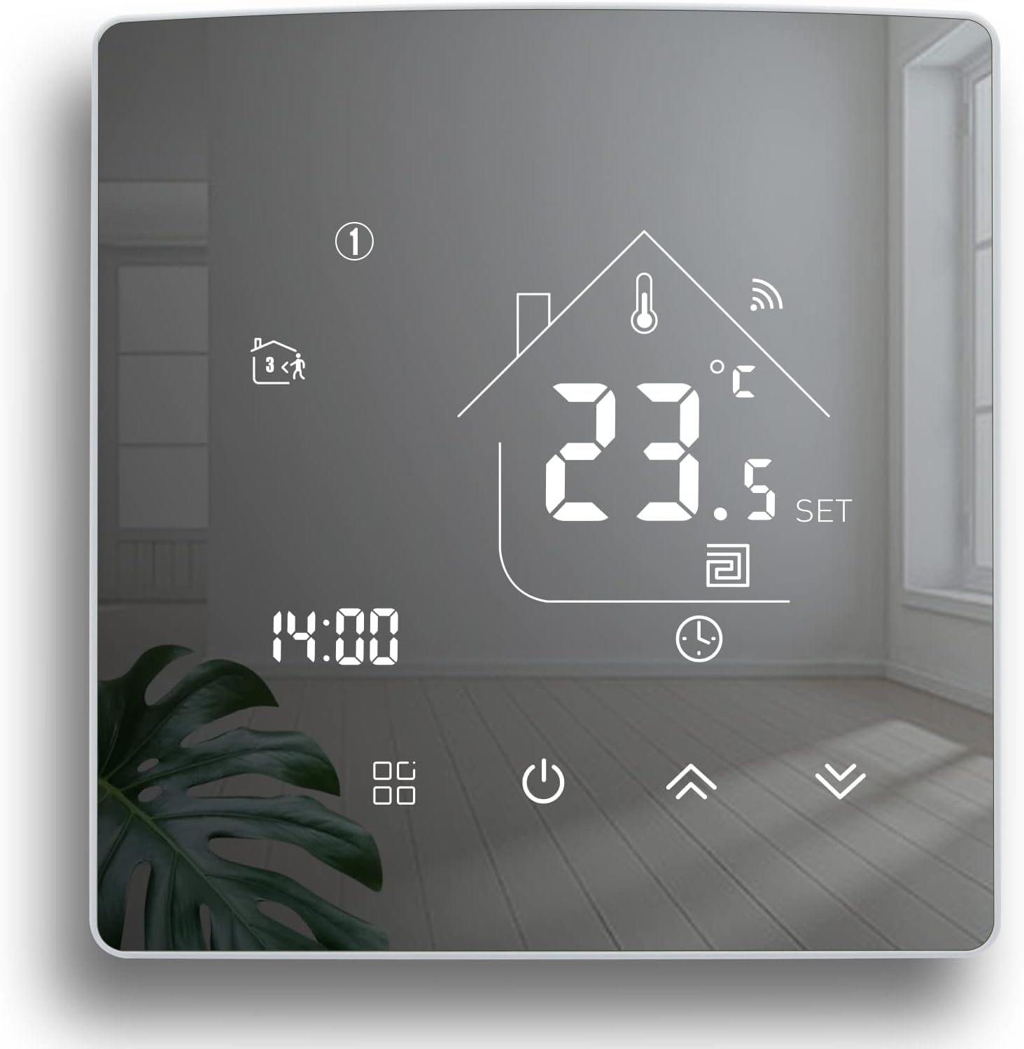 Thermostat WiFi Intelligent Tuya,Écran Miroir Thermostat Chaudière à Gaz,Thermostats Connecté,Régulateur de Température Ambiante,programmable,Compatible avec Alexa, Google Home,3A | Thermostat connecté programmable, Régulateur de Température Ambiante, Com
