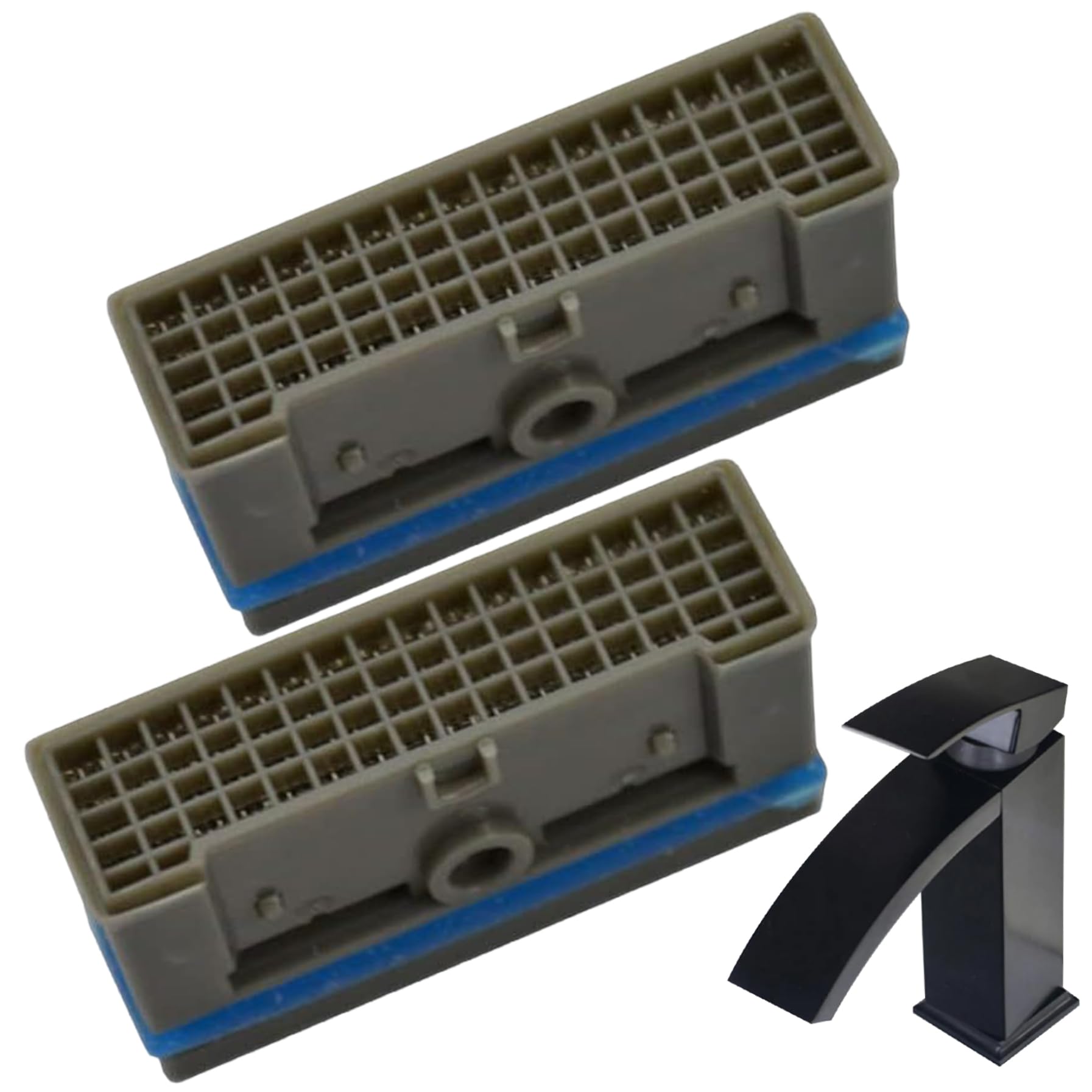 Filtre de robinet, aérateur de robinet, filtre rectangulaire en plastique 2 pièces, pièces rechange d'aérateur d'évier pour fixation 'évier cuisine et salle bain