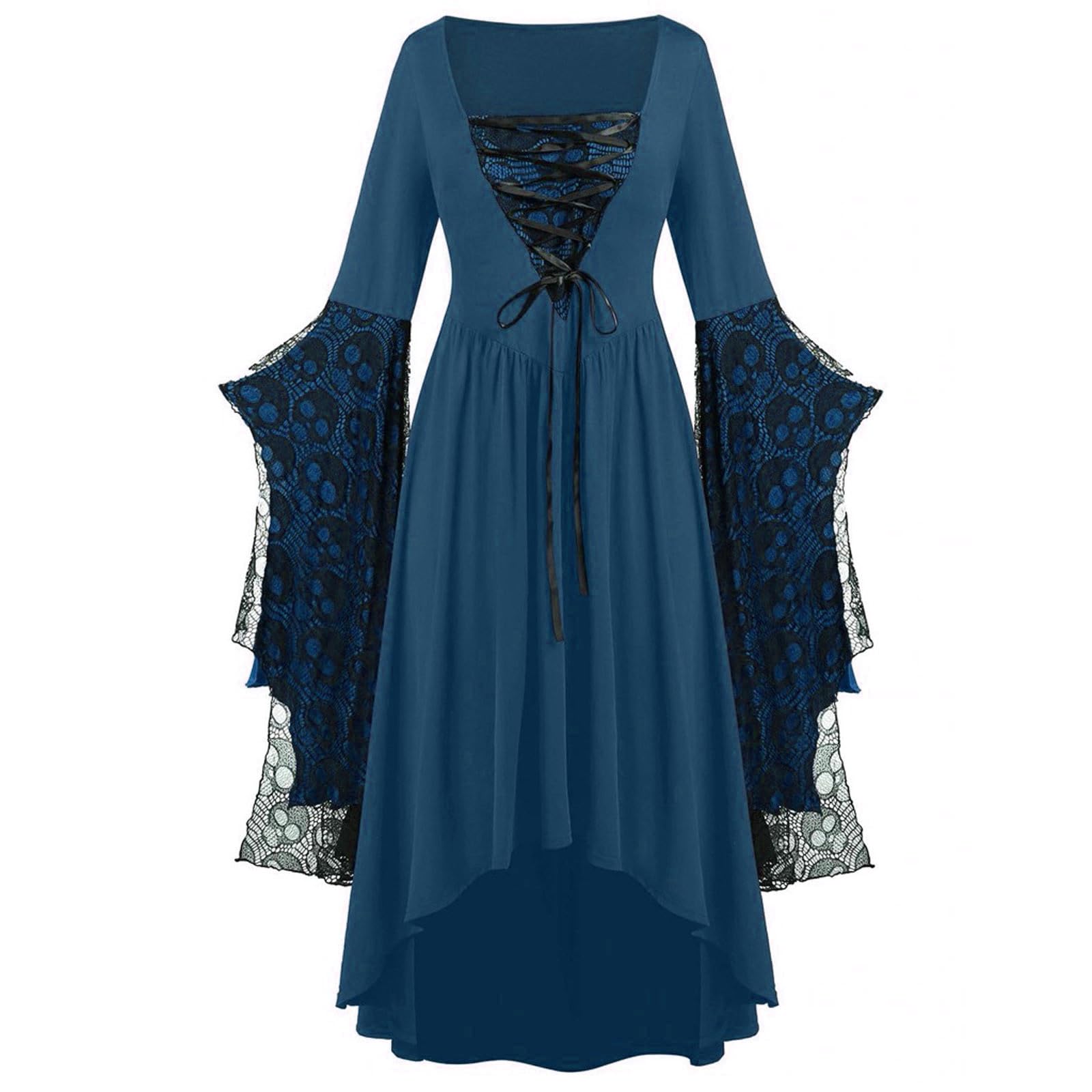 Halloween Costumes Victorian Witch Gothic Plus Size Dresses Medieval Costume Ladies Evening Party Prom Cocktail Swing Glad Rags Elegant Vintage Renaissance A-line Dress for Women Uk