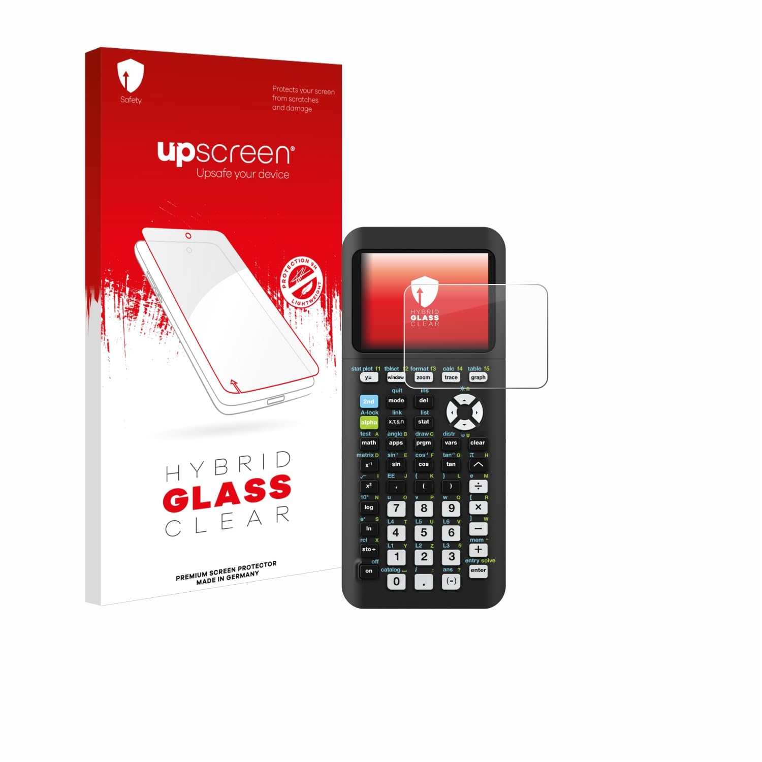 upscreen Screen Protector Film Compatible with Texas Instruments TI-84 Plus CE-T Python - 9H Glass Protection, Extreme Scratch Resistant