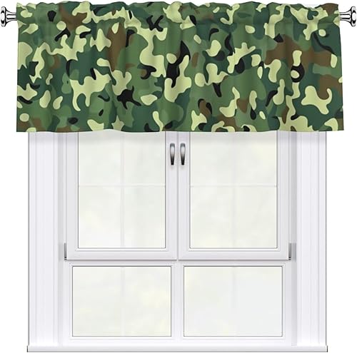 Miniatura 20 de SWEET TANG Valances Windows Curtain Kitchen Valances Rod Pocket Short Topper Curtains, 1 Panel, 54x18 Inches Compatible with Retro 80S 90S Pattern