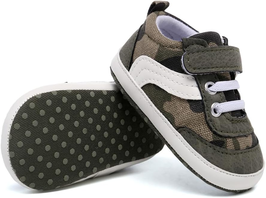 Clowora Unsex Baby Boys Girls Canvas First Walkers Shoes,Newborn Infant Non Slip Soft Sole Crib Casual Sneaker - Image 5