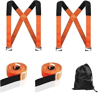Moving Straps（5cm of Width）, MAXBROTHERS 2-Person Shoulder Lifting and Moving System for Appliances, Furniture, Mattresses or Heavy Objects up to 440 Pounds, with a Black Storage Bag