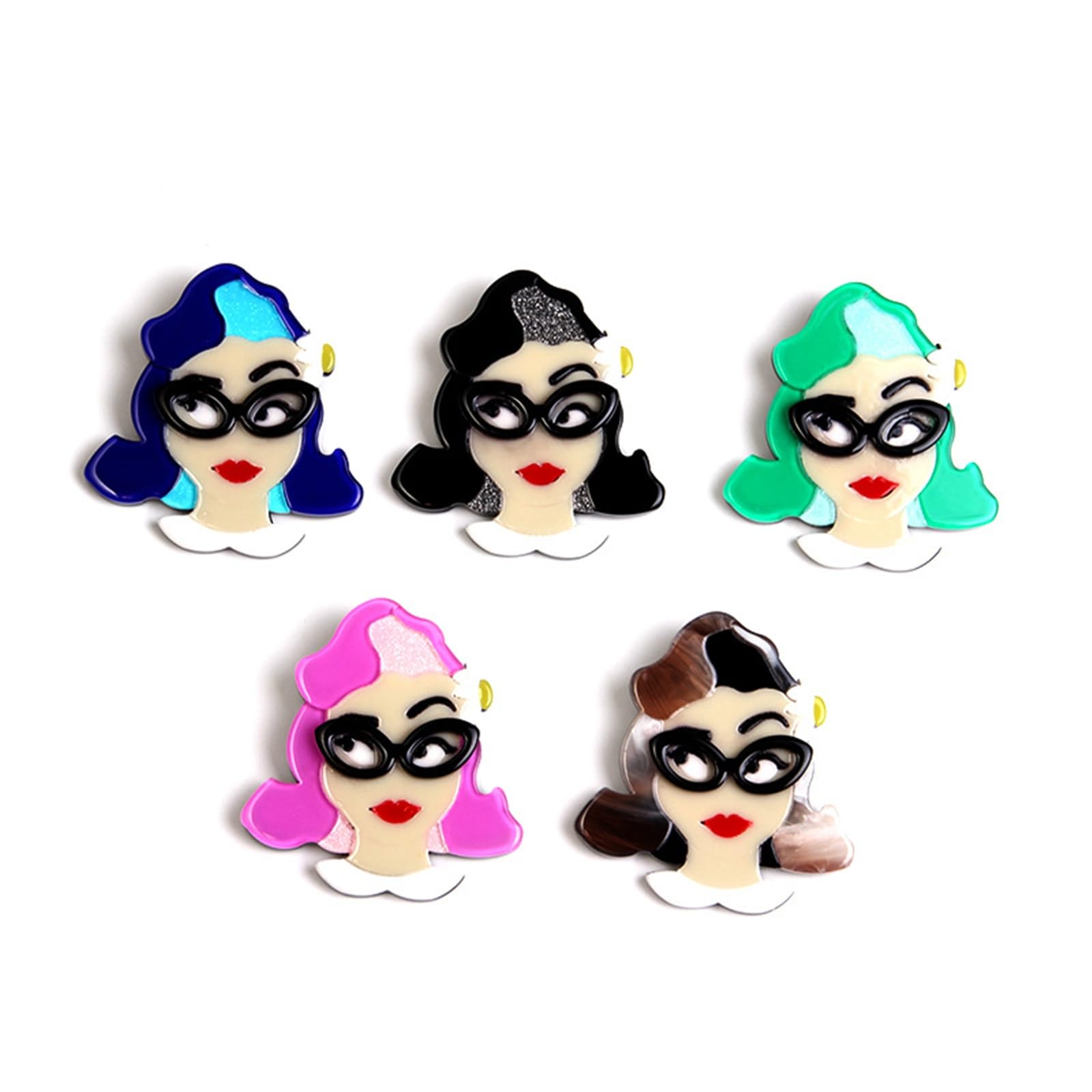 Core Blue - Broche acrílico de gama alta para mujer