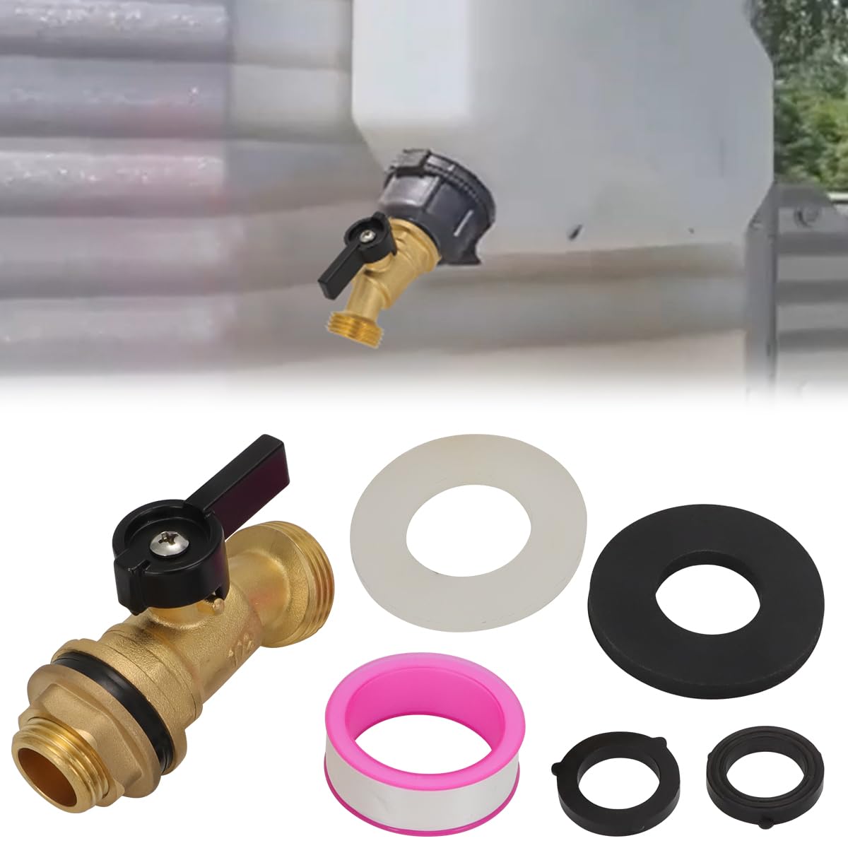 for ROTOPAX Water Container Spigot Kit Brass Quarter Turn Faucet