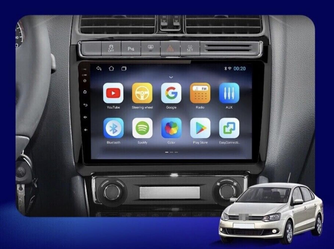 YOCO Navigator Compatible with VW Polo 6r 2012-2018 Car Radio 2 Din Android Car Carplay