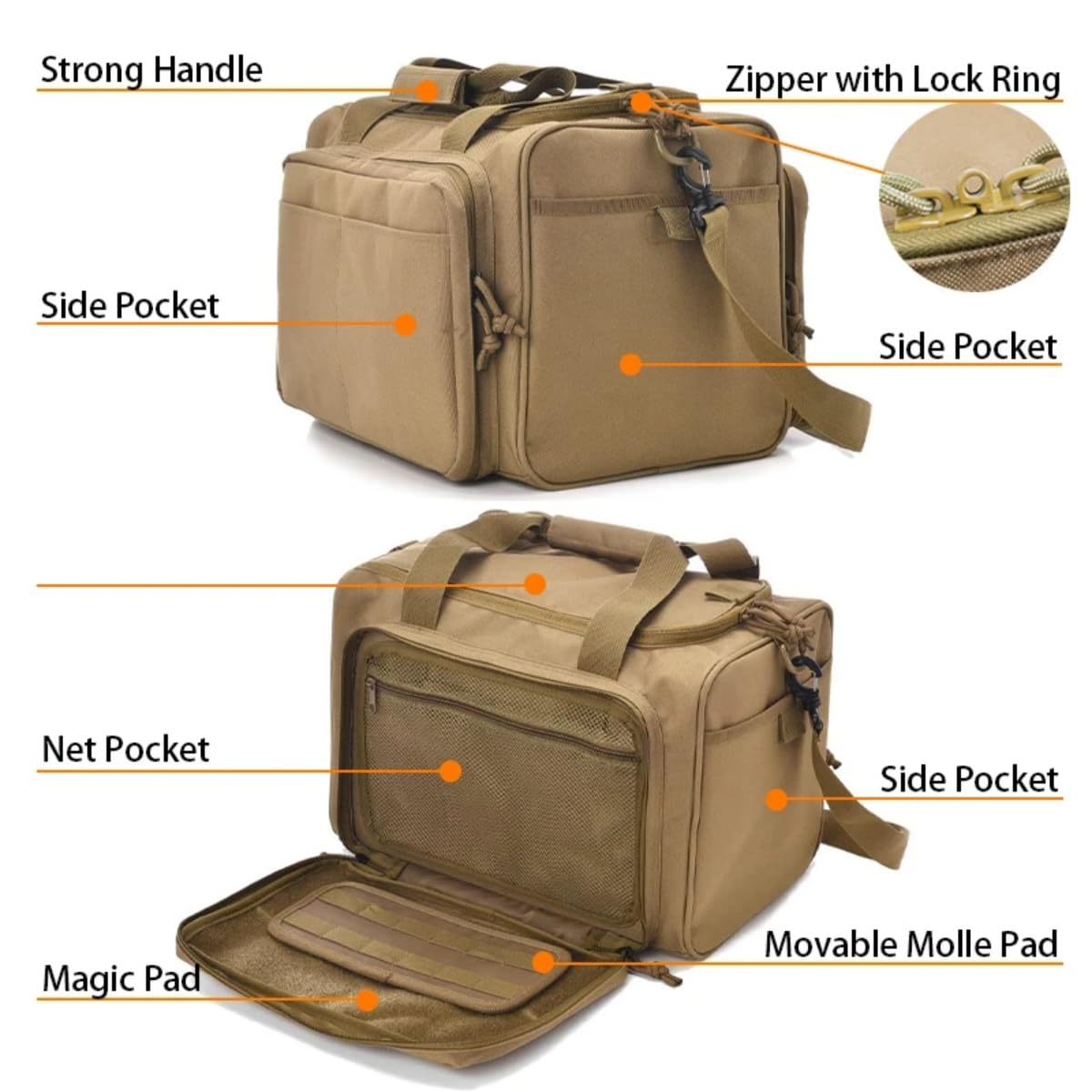 Peminkoo Bolsa de Tiro con Pistola táctica Sistema Molle Bolsa de Entrenamiento de Tiro Bolsa de Pistola Accesorios de Caza y Acampada Herramienta Mochila de Hombro