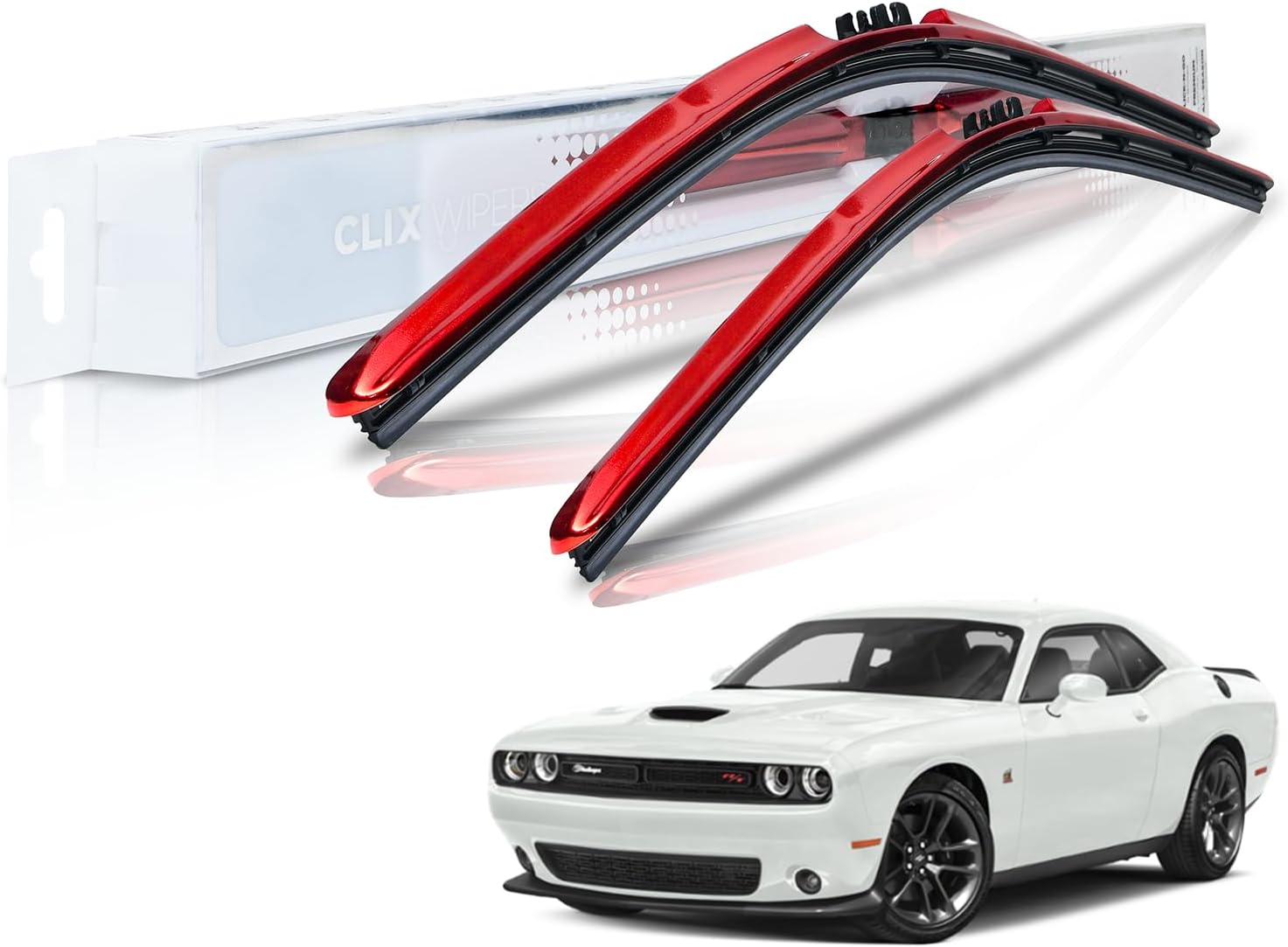 Clix Wipers, Dodge Challenger Juego completo de 2 limpiaparabrisas