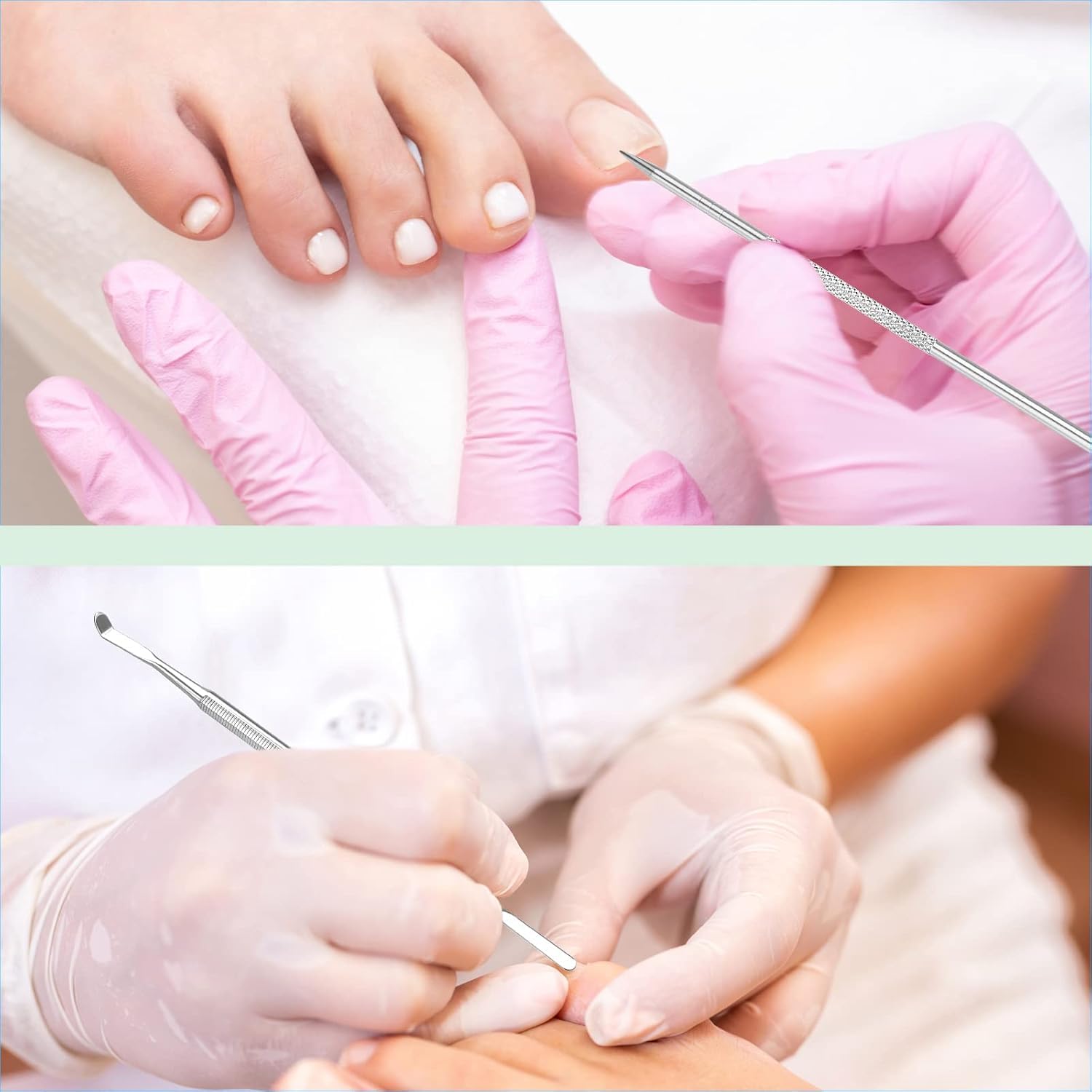 4-Pack Ingrown Toenail File and Lifters Professional Surgical Stainless Steel Cuticle Pusher and Trimmer Manicure Treatment Pedicure Tools — view 3