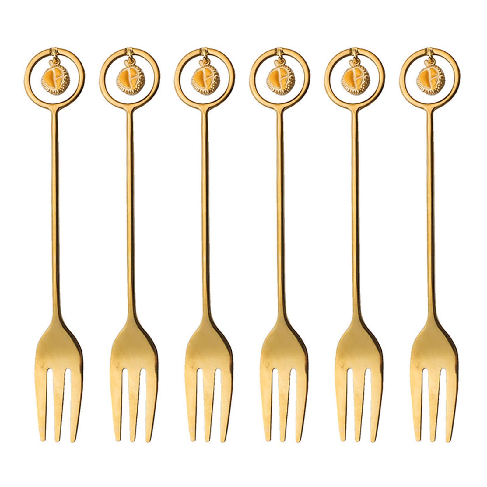 Buxuaaaa Fork 6 Pcs Appetizers Cake Fruit Stainless Steel Cake Spoon Tasting Dessert S Durian Shape Stirring Spoons For Party Stainless Steel Dessert Spoons