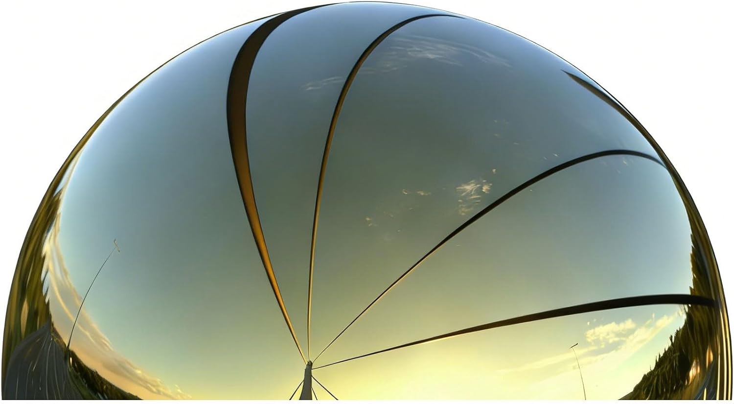 1 Piece Stainless Steel Golden Semi-sphere Mirror Globe for Garden – Hollow Ball Hemispheric for Garden Door, Stair Handrail, Pool, Shopping Mall Wall(Size:4.72in/12cm)