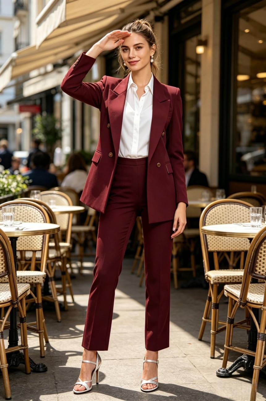 Abito da lavoro slim fit da donna con bavero a punta per ufficio da lavoro per le donne