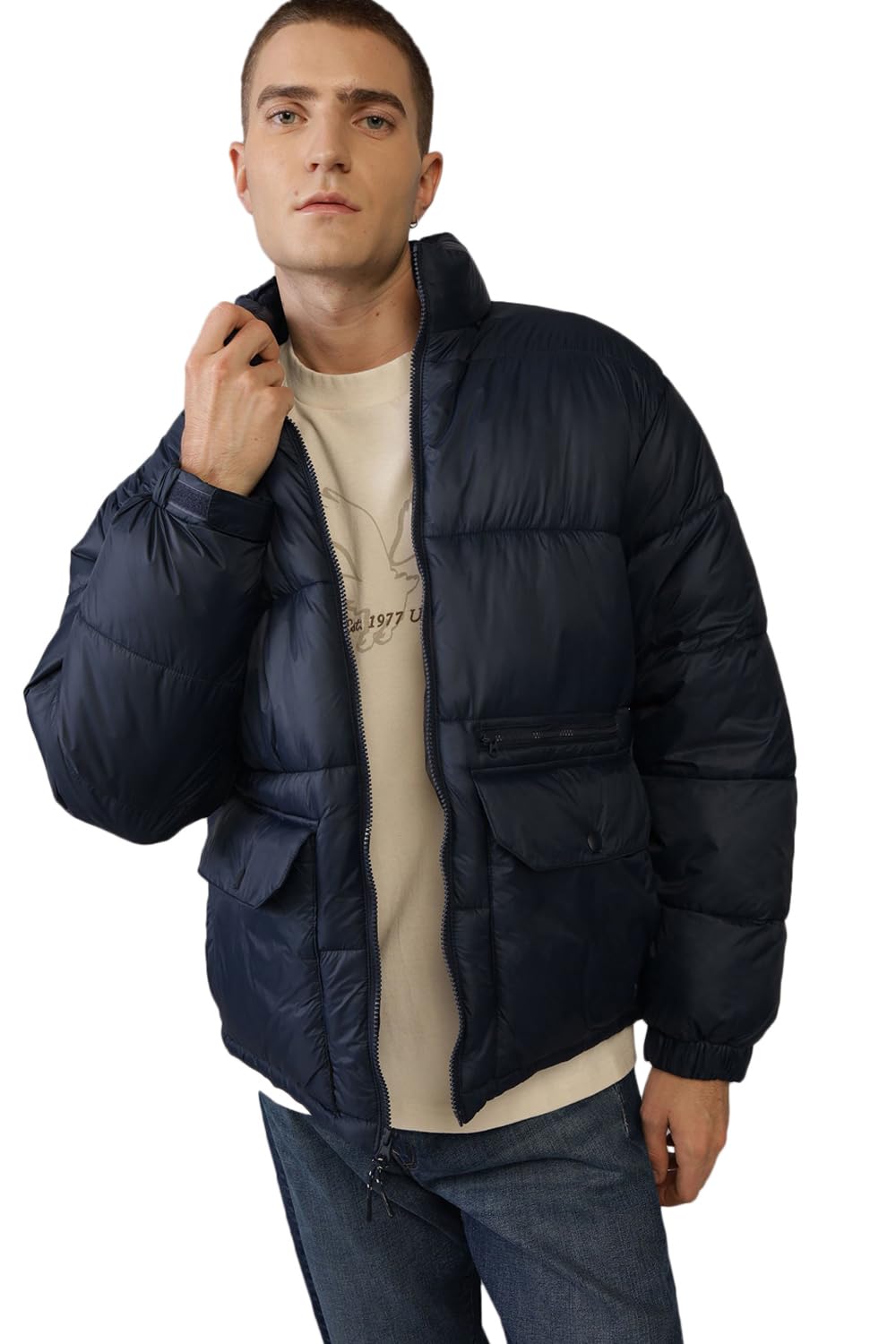 american eagle Men's A-Line Coat (WEE0101645400_Navy-picture-26
