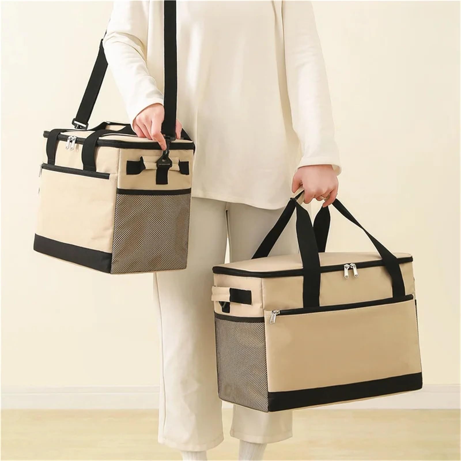 Borsa termica pieghevole di grande capacità, isolata, for picnic, pranzo al sacco, raffreddamento for viaggi all'aperto e campeggio Per Lavoro, Ufficio, Scuola, Picnic, Viaggi