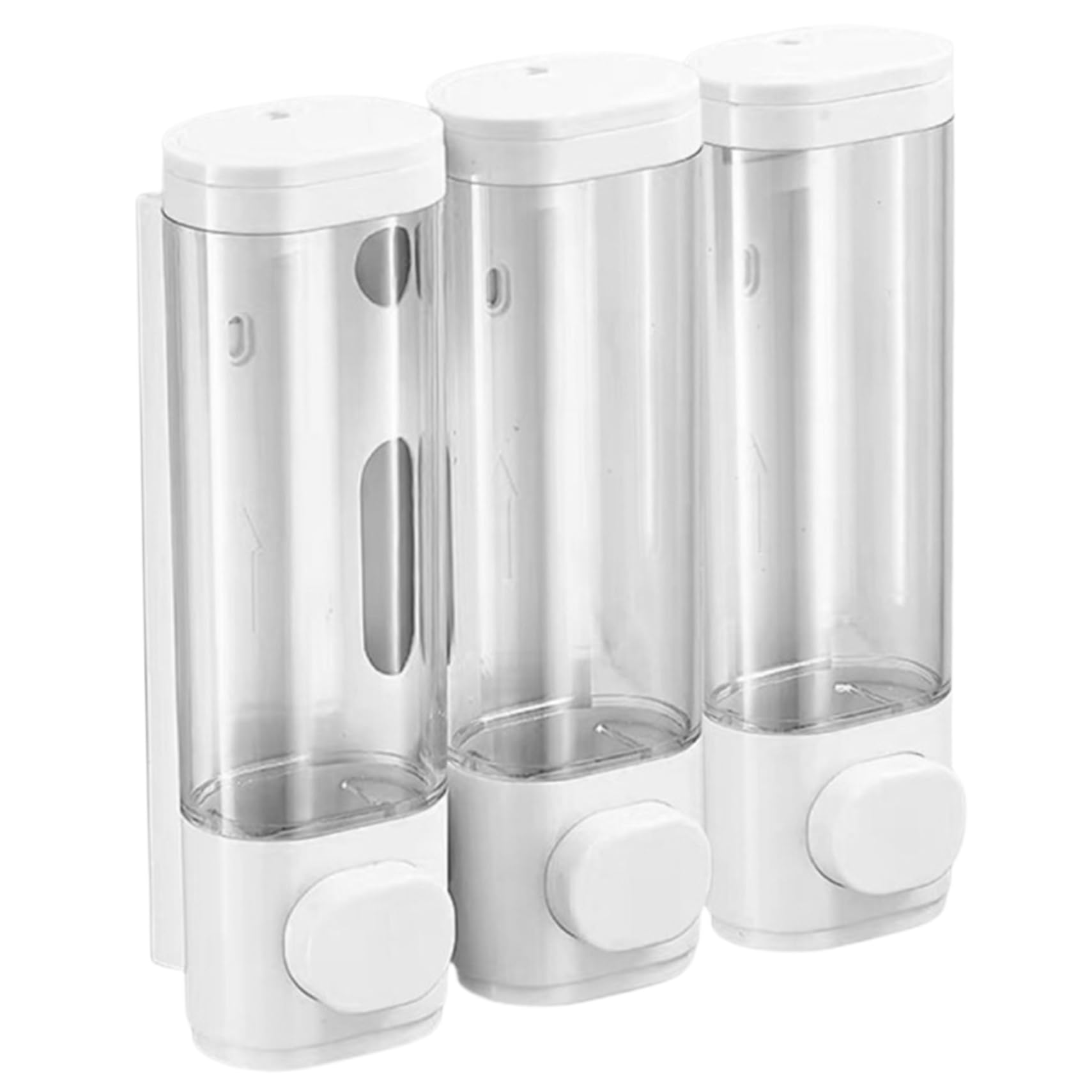Dispensateur de Savon de Douche, shampooing et Distributeur de revitateur 3 Chambre 300 ML Dispecteur de Savon de Douche Pas de Forte de shampooing de shampooing de Foret Dispensateur du Corps White