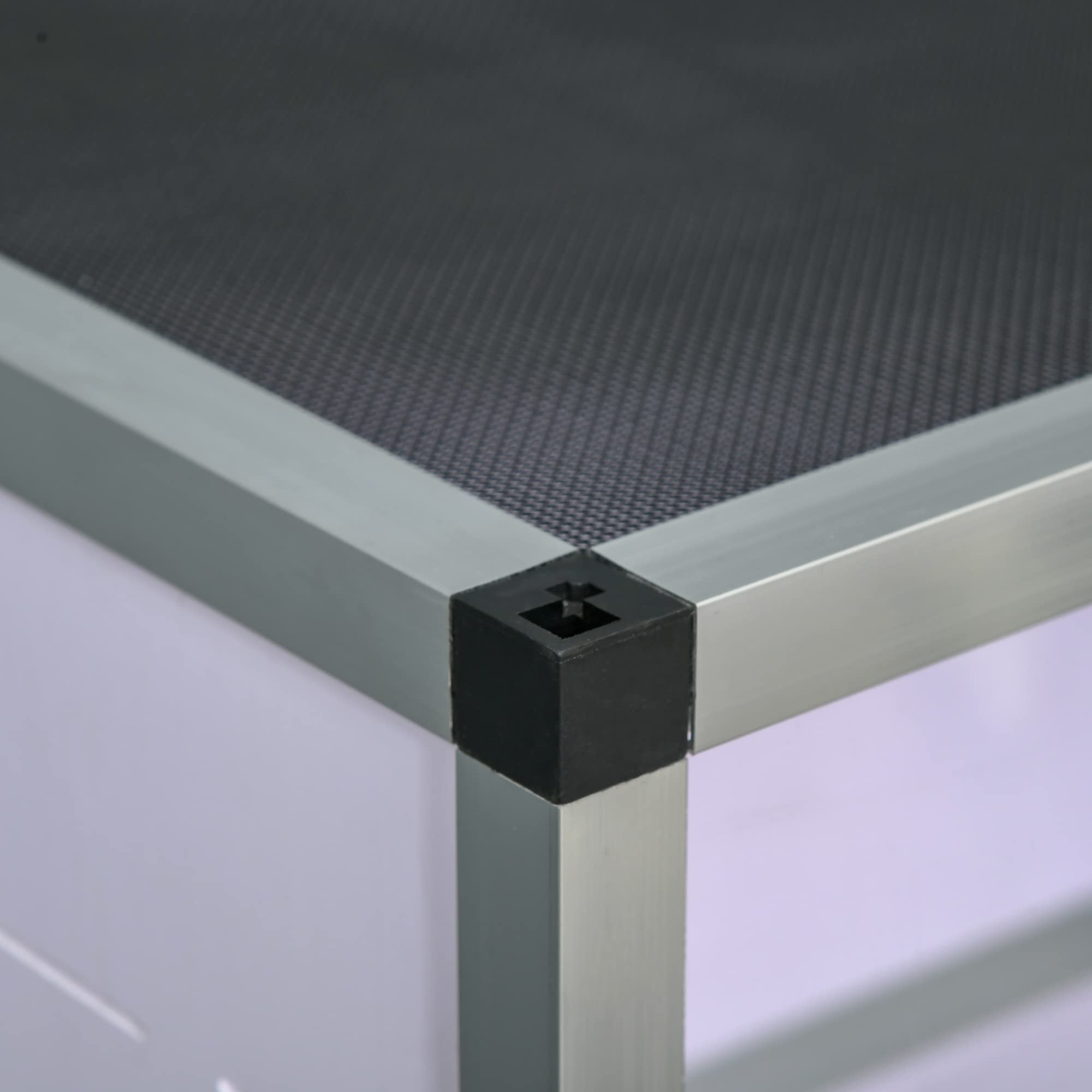 PawHut terrario de Aluminio para Reptiles Anfibios arácnidos Caja de cría de Reptiles terrario de Malla Blanco+Plata+Negro 120 x 40 x 40 cm