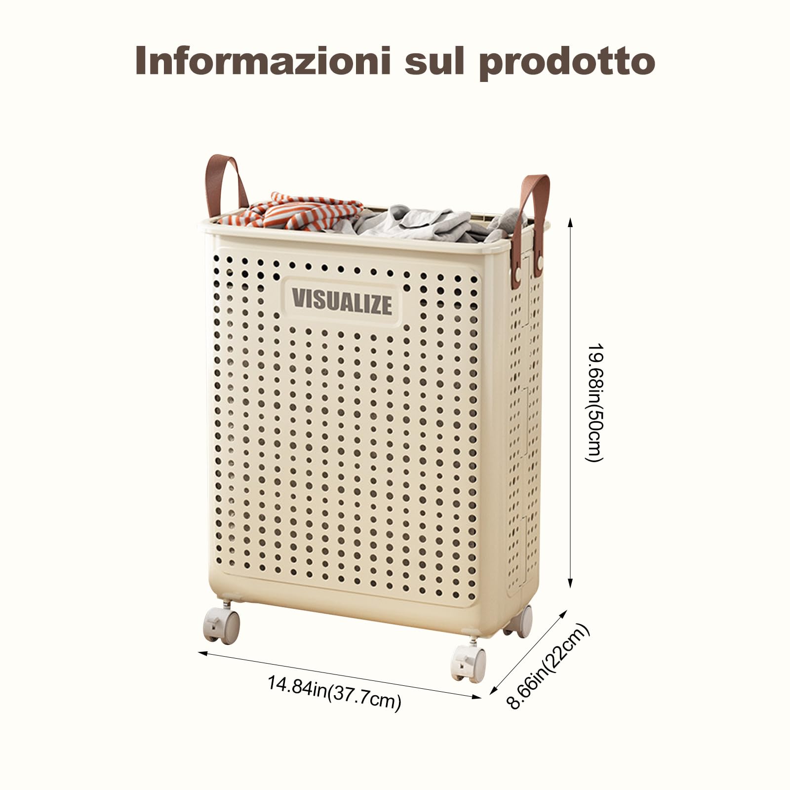 Ergocar Cesto Portabiancheria Con Ruote Universali Dormitory Per Famiglie Mobile Girevole Grow Out Per Giocattoli, Vestiti, Organizzatore Di Contenitori Per Lo Stoccaggio