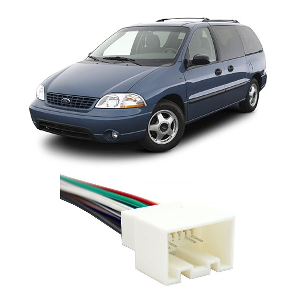 Compatible with Ford Windstar 1999-2003 Factory Stereo to Aftermarket Radio Harness Adapter