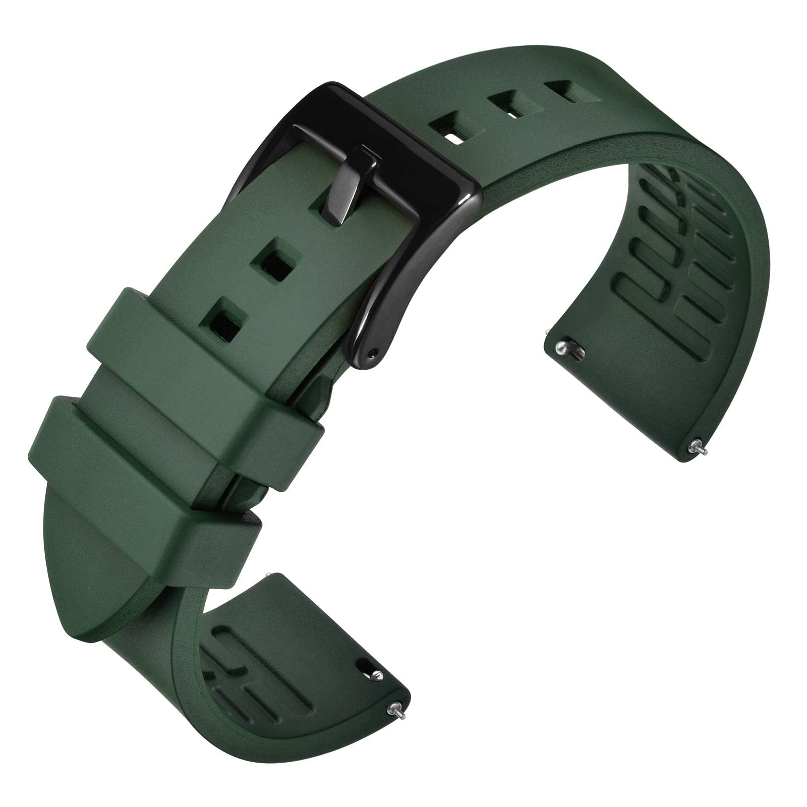 [ANNEFIT] フルオロラバー時計バンド 23mm フッ素ゴム腕時計ベルトQuick Release アーミーグリーン