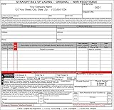 Straight Bill of Lading, 3 Copy Triplicate - Personalized 8.5' x 8.5' (100 Forms)