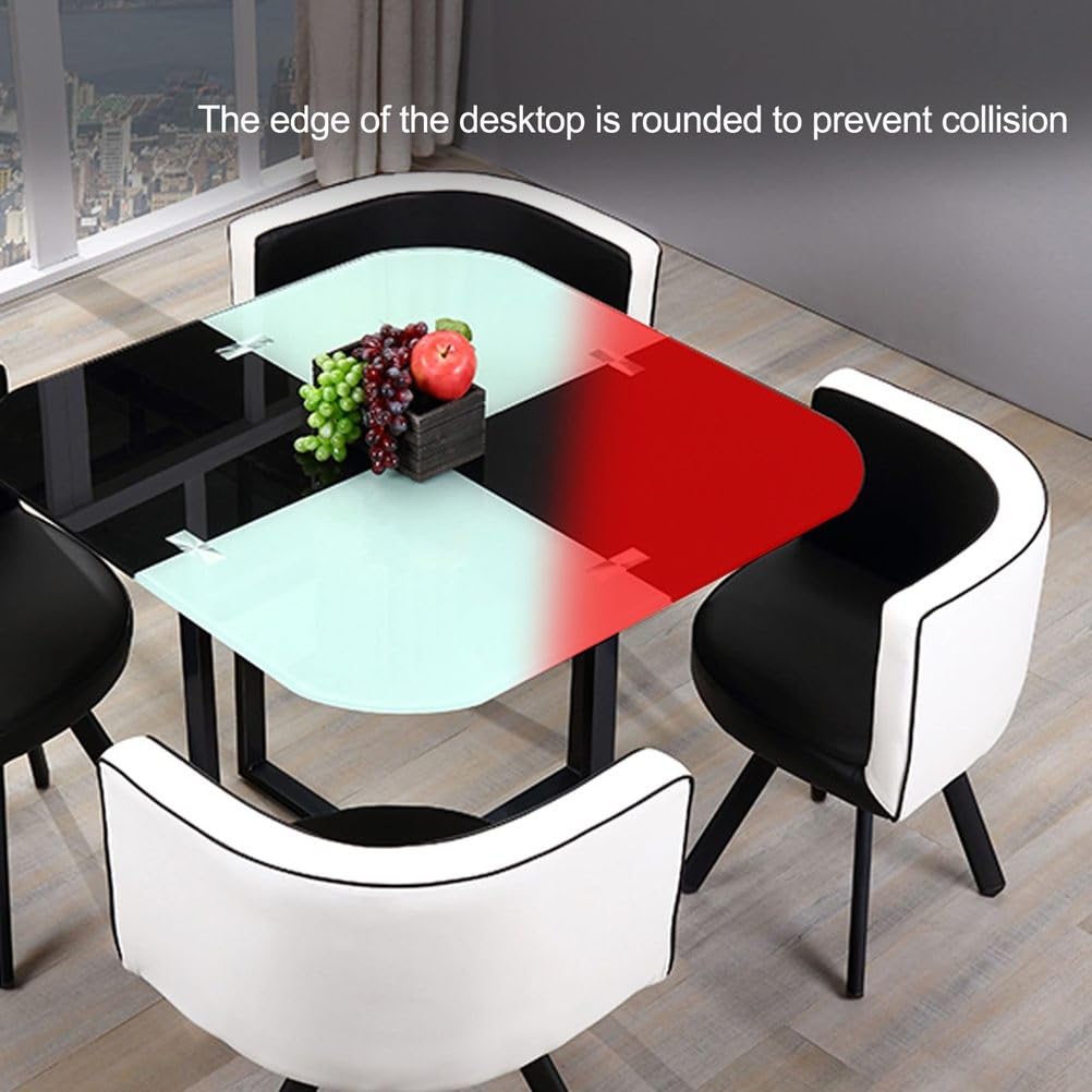 Ensemble Table et chaises de Salle à Manger Modernes en Verre trempé, mobilier de Cuisine carré/Rond idéal pour Les Repas, Les Pauses café et Les réunions, Design élégant et Polyvalent pour