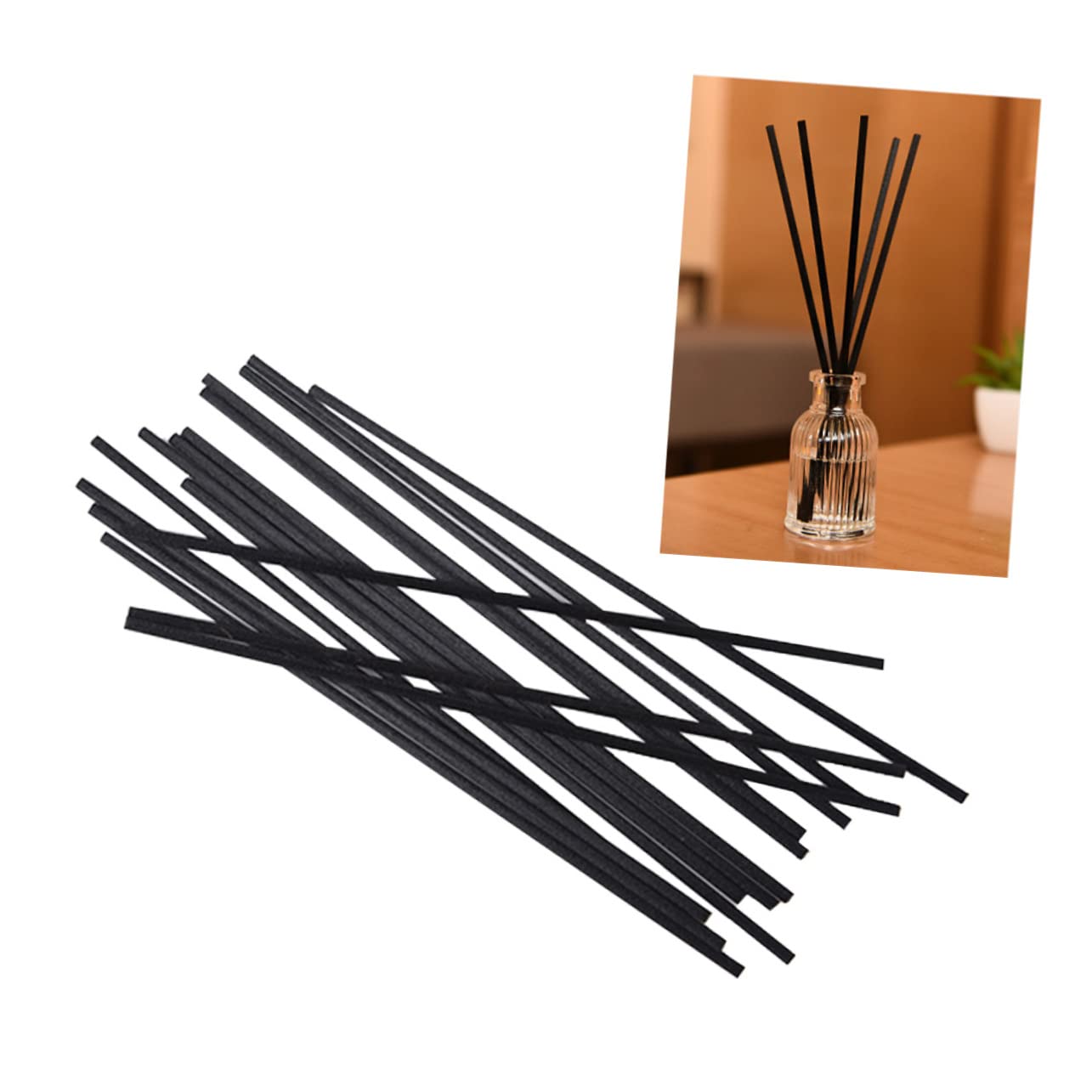 Unomor 50pcs Diffuser Sticks Black Fiber Rods for Home Fragrance Diameter Accessories for Scented Oils and Air