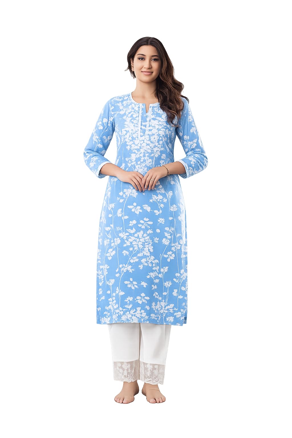 Women's Cotton Chikankari Hand Embroidered Kurta & Pant-picture-11