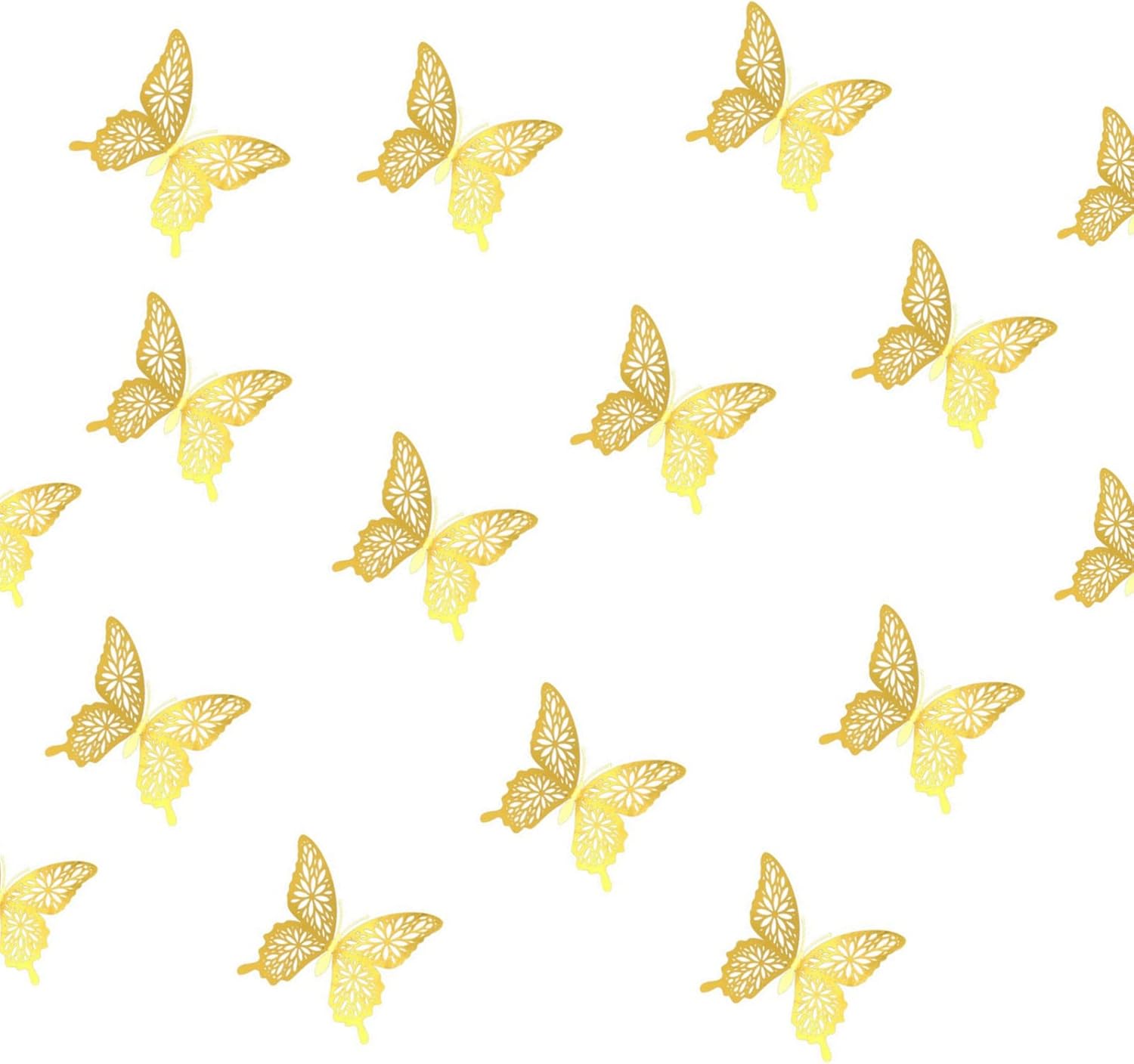 gffft 3D Golden Butterfly Wall Decoration Sticker Butterfly