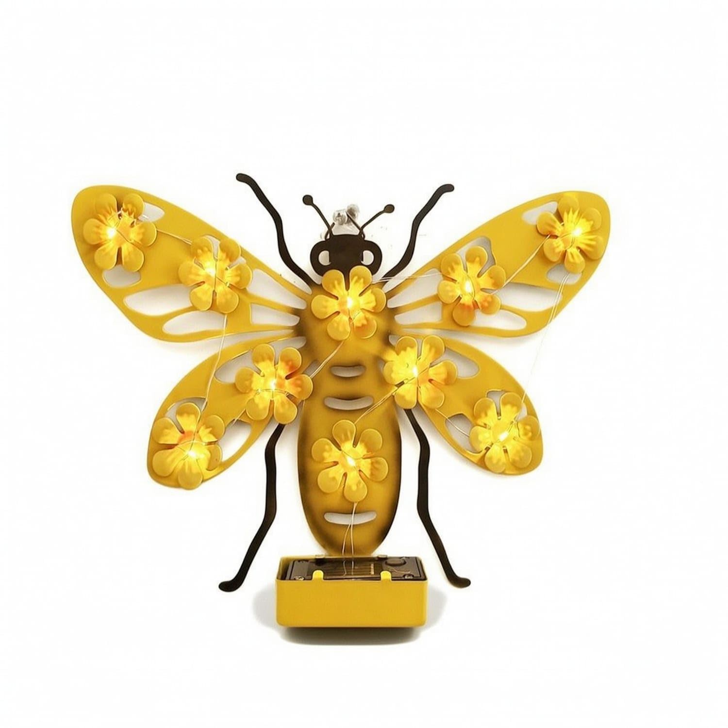 Illuminated Outdoor Wall Light with Solar Panel Decorative Solar Wall Light with Flower Accents Whimsical Ambient for Garden, Patio, Courtyard, Fence, Solar Bee Wall Light-image-43