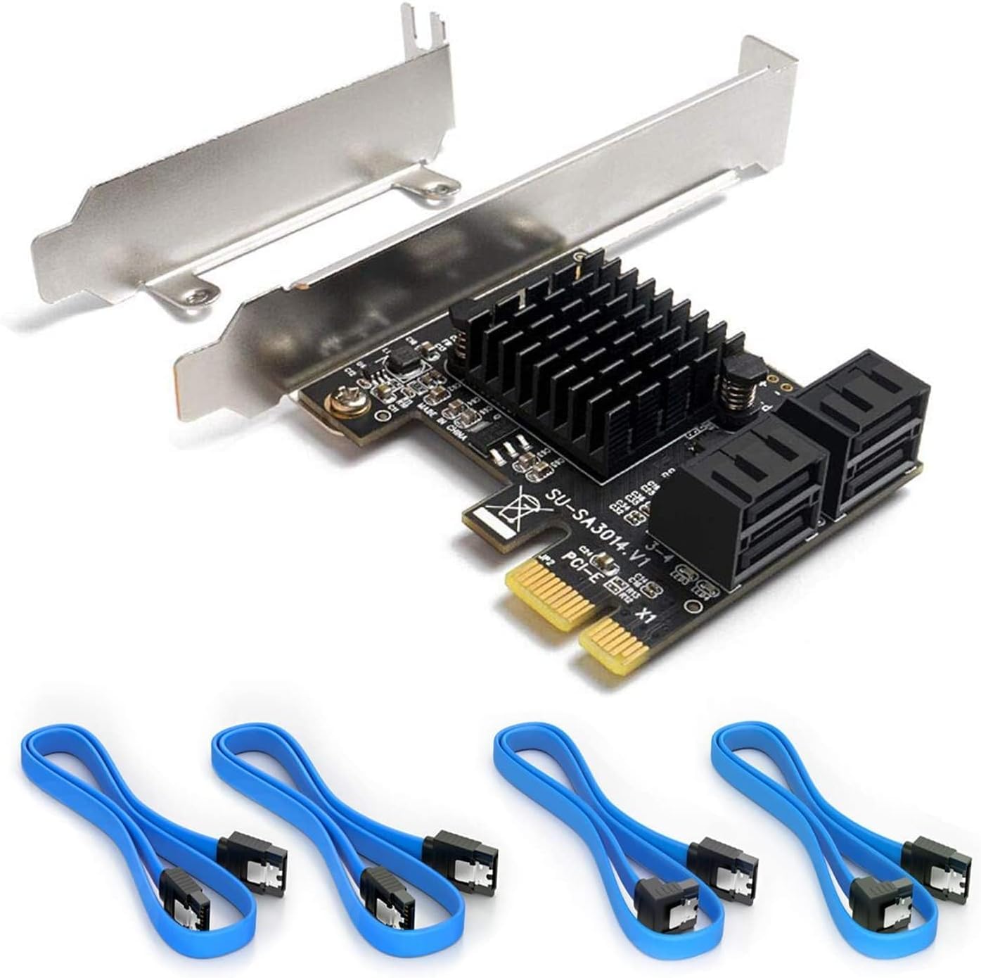 SaiRetail.Com SATA Card, 4 Port SATA 3.0 Controller Expansion Card with 4 SATA Cable, 6Gbps PCIe SATA Card with Low Profile Bracket, Non-Raid, Boot as System Disk, Support 4 SATA 3.0 Devices-picture-18