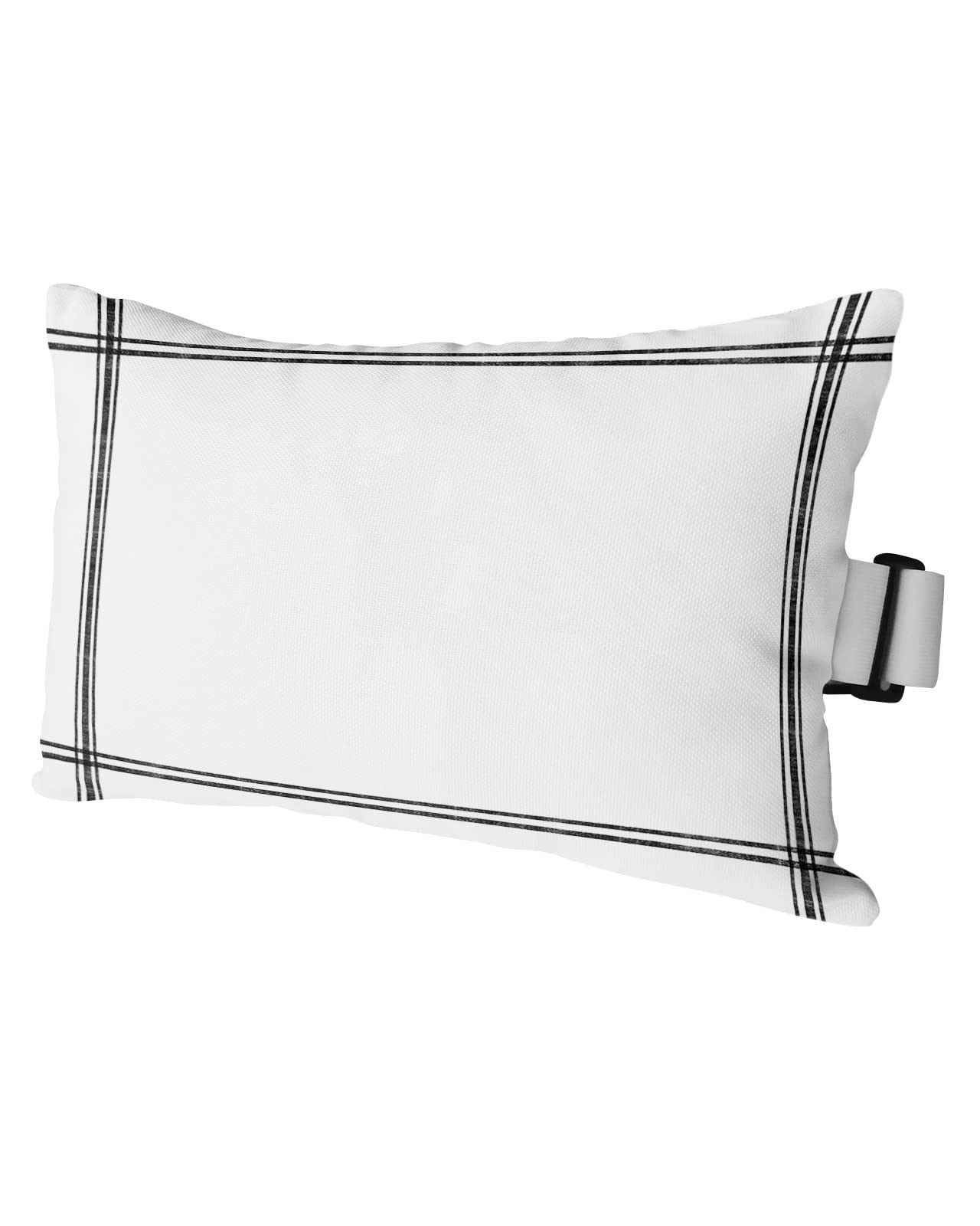 T&H XHome Outdoor Pillow for Chaise Lounge Chair, Solid Color White Waterproof Headrest Pillow Lumbar Pillows with Insert & Adjustable Elastic Strap