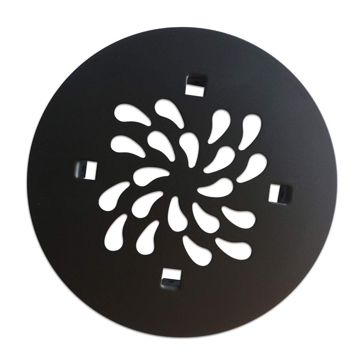 4-1/4" Round Shower Drain Cover - Snap in Shower Drain Cover Replacement - Circle Shower Drain Grate with Waterdrop Shape - 304 Stainless Steel Material - Matte Black