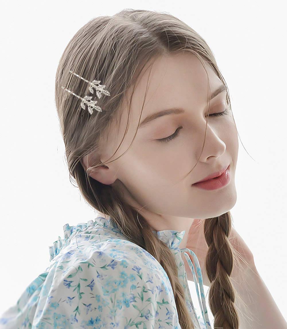 Paquete de 30/15 pares de pinzas para el pelo de cocodrilo plateado retro vintage de metal plateado pasadores Bobby pasadores hoja flor mariposa accesorios para mujeres niñas 3