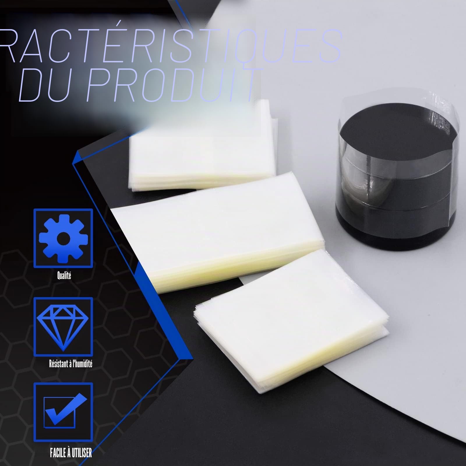Glarks Lot de 1250 bandes transparentes thermorétractables en PVC - 5 tailles - Pour bouteilles de compte-gouttes, cans, etc