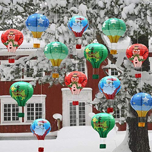 6 Lanterne Di Carta A Forma Di Mongolfiera Bianche - Decorazioni Per Feste, Matrimoni E Eventi - Foto 8