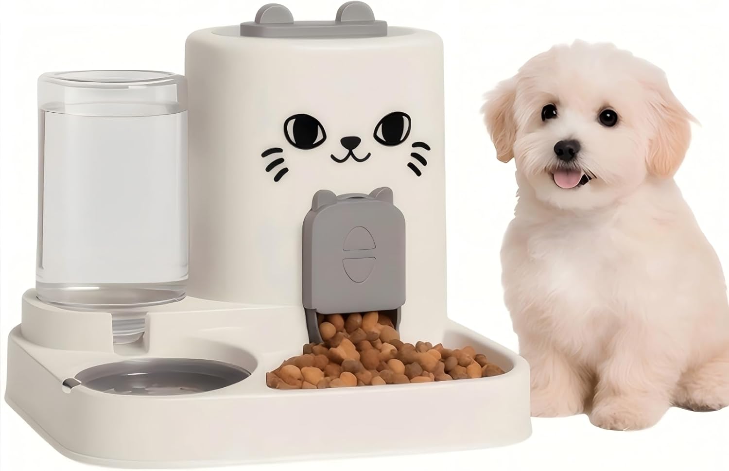 Two-in-One Gravity Pet Feeder and Water Dispenser, Pet Cat Dog Automatic Feeder and Water Dispenser for Small and Medium Pets Cats Dogs, Large Capacity，Easy to Clean