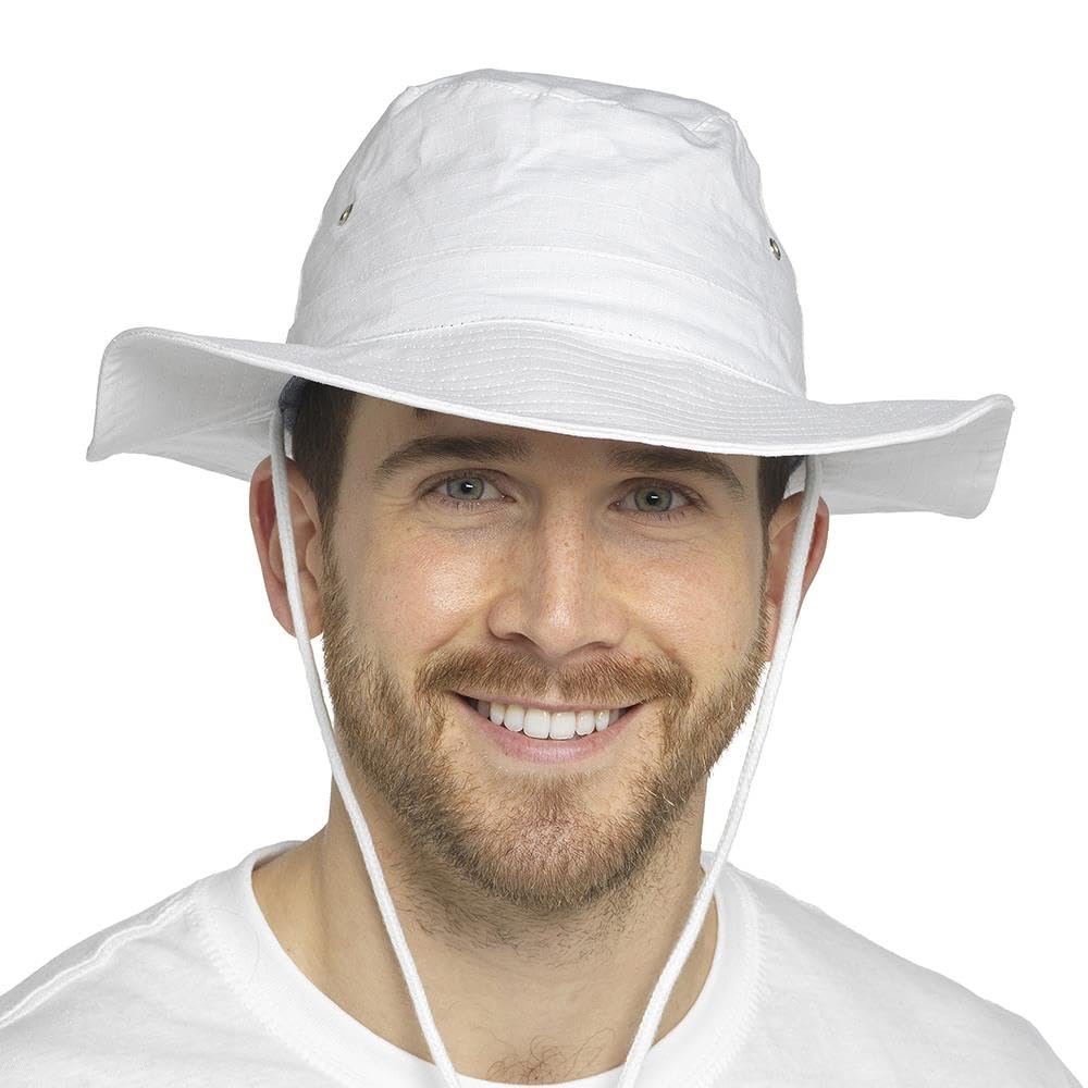 A2Z Sombreros de sol para hombre, protección UV, ala ancha, de algodón, transpirable, para pescadores, senderismo, deportes al aire libre, con correa ajustable para la barbilla