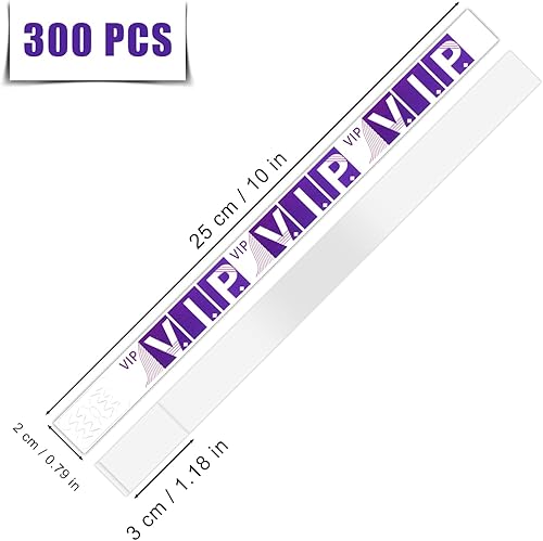 Miniatura 2 de KINBOM 300 pulseras de papel para eventos, pulseras de identificación ligeras VIP adhesivas de papel para eventos, conciertos, clubes, festivales