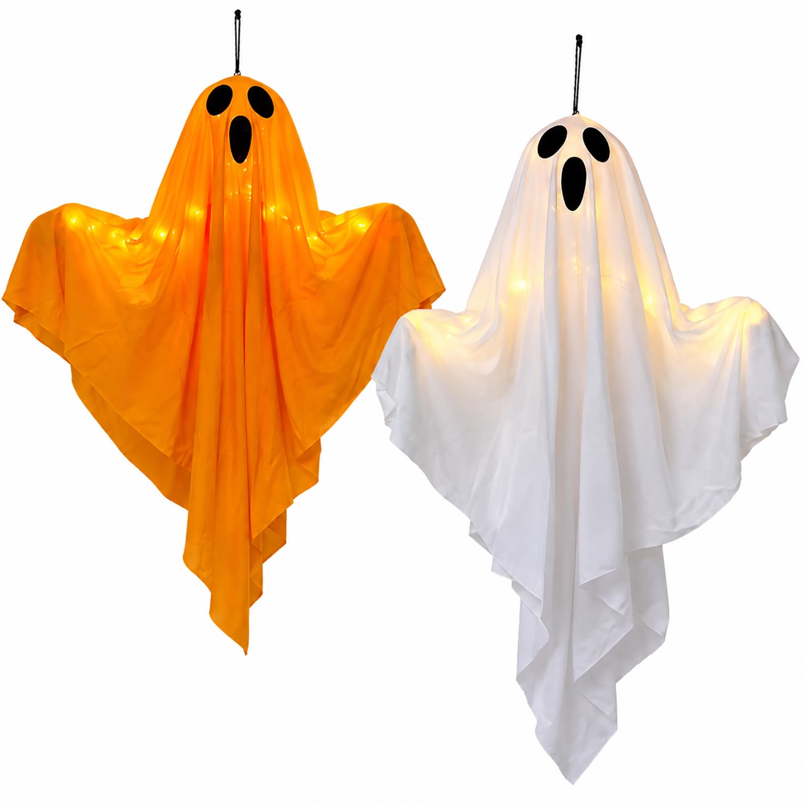 Decoración de Fantasma de Halloween,Fantasma Colgante Iluminado para Puerta
