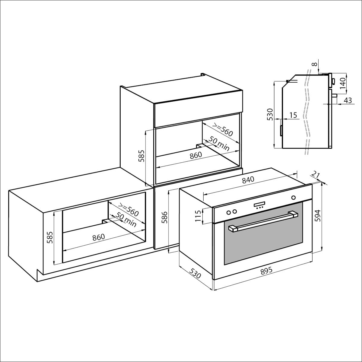 Forno a Gas 91 Litri 90 cm Inox Antimpronta 7193 047 KE