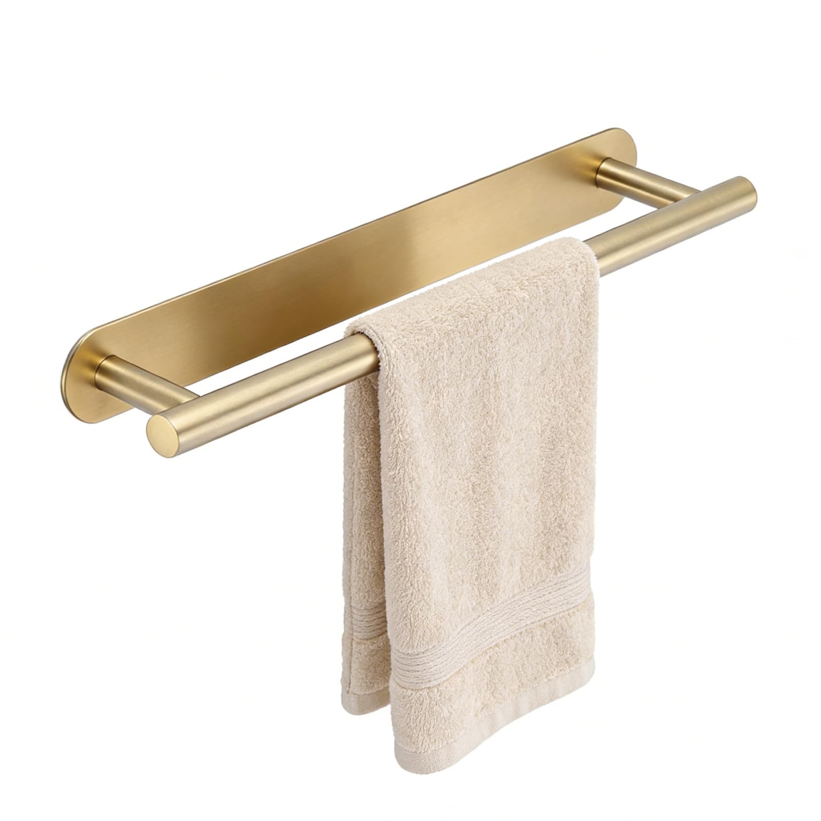 Barre porte-serviettes sans perçage, acier inoxydable, autocollant 60 cm pour la maison et la salle de bain