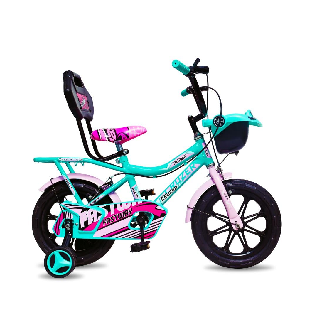 HOPPER Cruzer Ibc 14T Kids Cycle With Training Wheels | Bicycle For Boys & Girls 3-5Years| Frame Size- 8.5 Inch | 85% Pre-Assembled | (Pink/C.Green, Rigid, 14 Inch) (B0D1KYB3Z4) Amazon Price History, Amazon Price Tracker