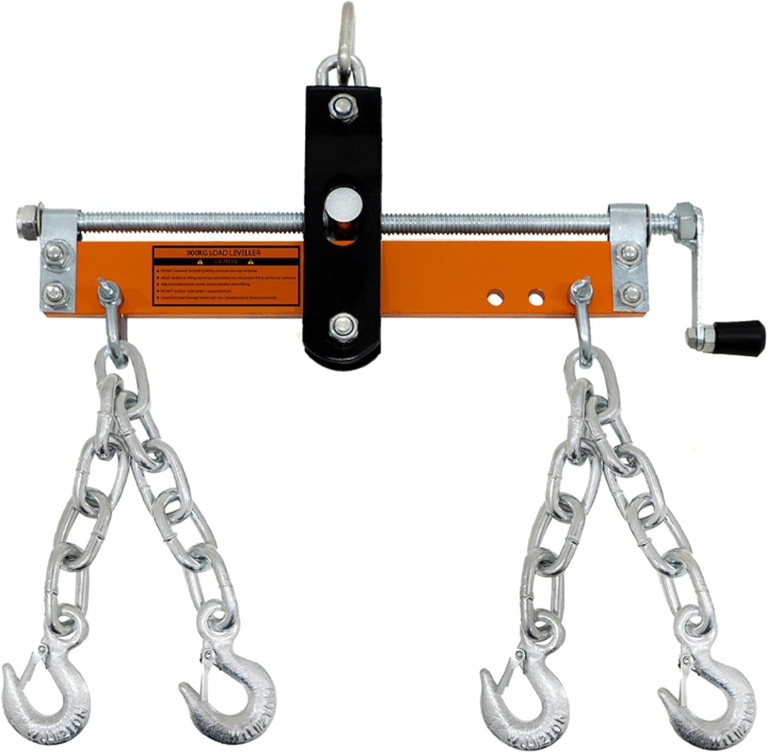 Gru Motore 1000kg e Bilanciatore di Carico Sollevatore Idraulico 900kg Trave Bilanciamento Doppio Gancio Catena Pompa Maniglia Gambe Pieghevoli Lift Jack Officina Garage 4 Posizioni Braccio Automotive