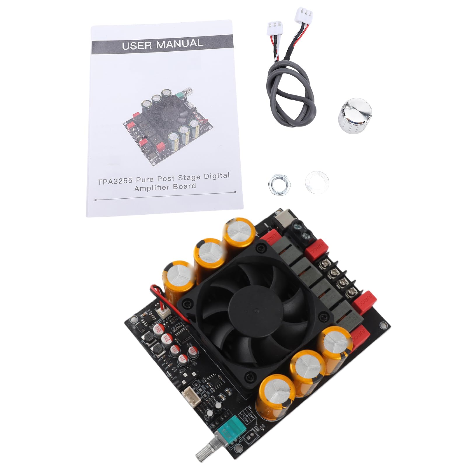 Płytka Wzmacniacza TPA3255, Cyfrowy Wzmacniacz Mocy 600W + 600W o Dużej Mocy Wyjściowej z Wentylatorem Sterowanym temperaturą i Mechanizmami Zabezpieczającymi, do zastosowań (ZK-6002)
